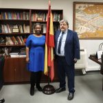The meeting in Madrid: Dr Prue Goredema of studyFIT with Associate Professor Fernando Val Garijo, UNED Deputy Vice-Rector for International Affairs